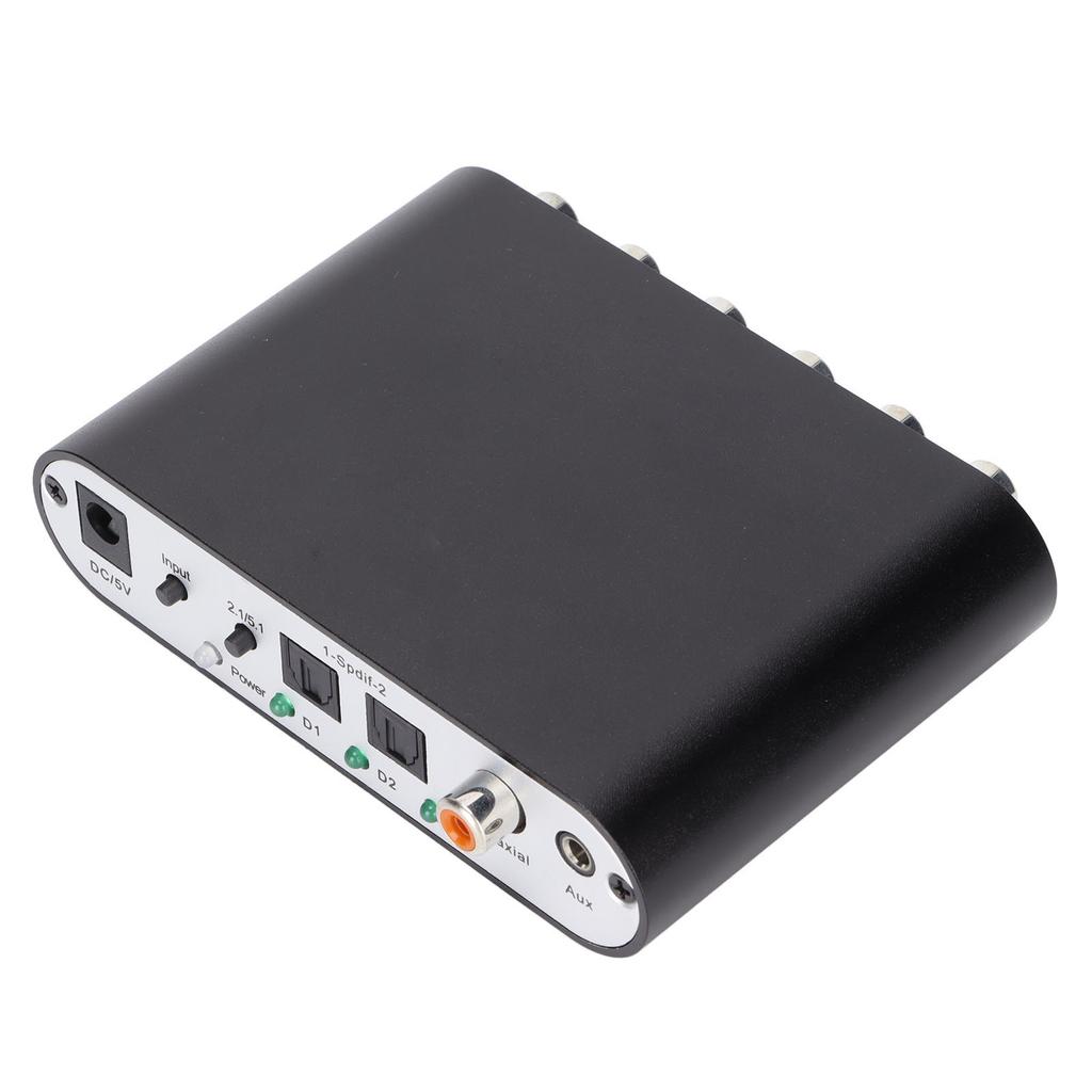 5.1 Digital Sound Decoder Converter Stereo SPDIF Coaxial AUX to 6 RCA Audio Decoder Converter for TV Home Cinema