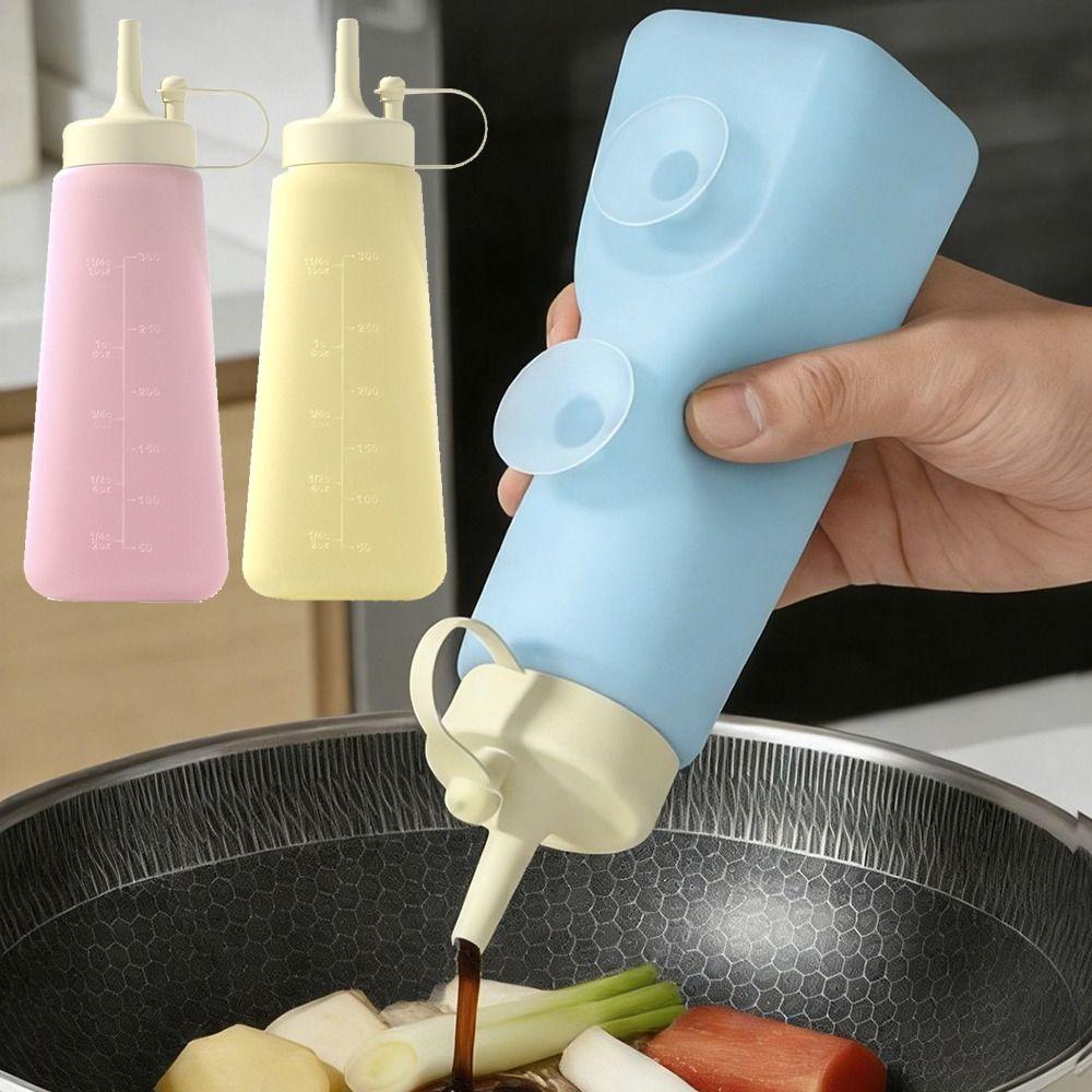 Transparent Condiment Squeeze Bottle Leakproof Design Silicone Split Bottle Salad Dressing