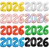 Счастливого Нового года 2026 Шары Золотые Серебряные Розовые Черные Цифра 2026 Фольгированные Шары 16/32 Дюйма Разноцветные Баннер «С Новым Годом»