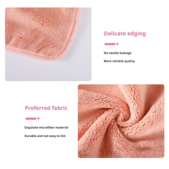 Hand Towel Coral Fleece Solid Color Design Bow Decoration Quick Dry Absorbent