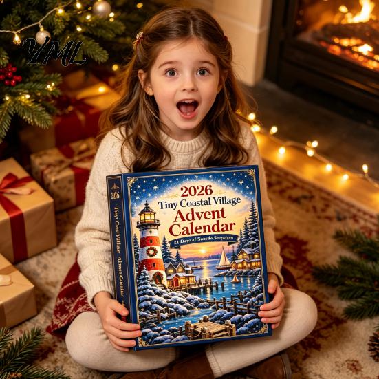 24 Day Advent Calendar Tiny Coastal Village Calendar, Christmas Countdown Birthday Gift for Kids Decoration, Acrylic Holiday Ornament And Home