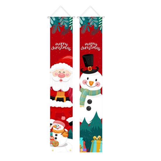 1 пара рождественских двустиший, которые легко повесить, Санта-Клаус, знак на крыльцо, баннеры на дверь, многоразовые подвесные двустишия для входной двери, принадлежности для новогодней вечеринки