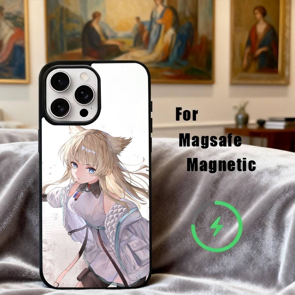A-Arknight-T E-Enfield G-Game Чехол для телефона iPhone17,16,15,14,13,12,11 Plus,Pro Max Магнитный для Magsafe Беспроводная зарядка