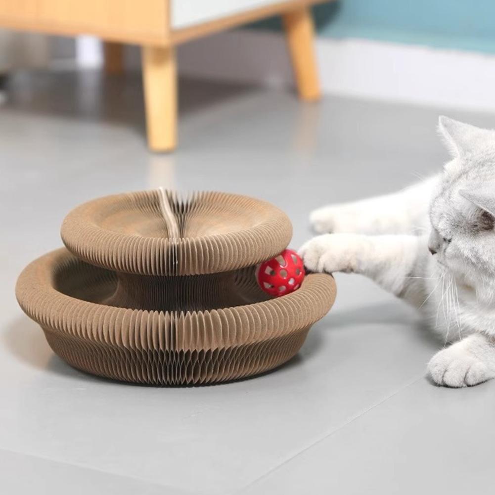 Волшебный орган Когтеточка для кошек Экологичная Расширяемая Коврик-когтеточка для кошек Гофрированный картон Складной Кошачий туннель для игр в помещении Кошачьи товары