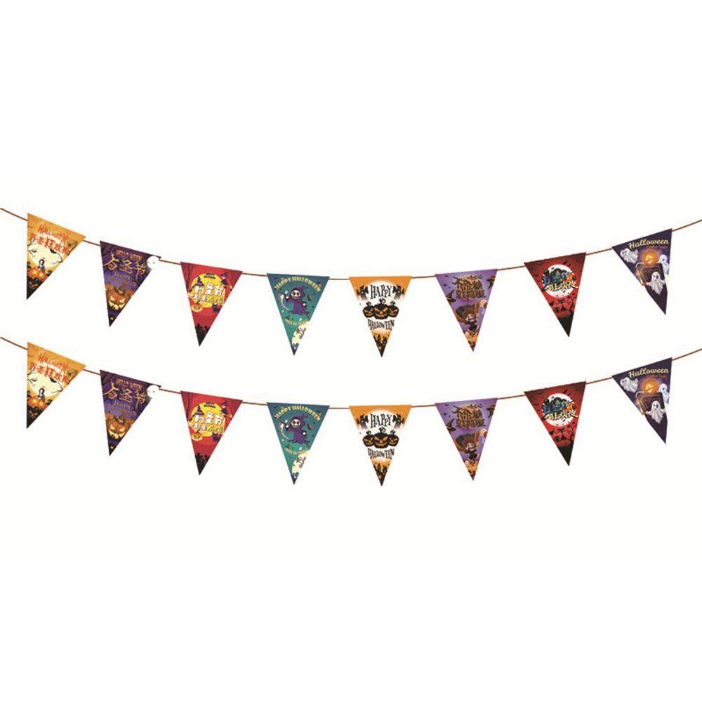 House Halloween Festival Ornaments Halloween Decor Hanging Garland Paper Chain Halloween Banner