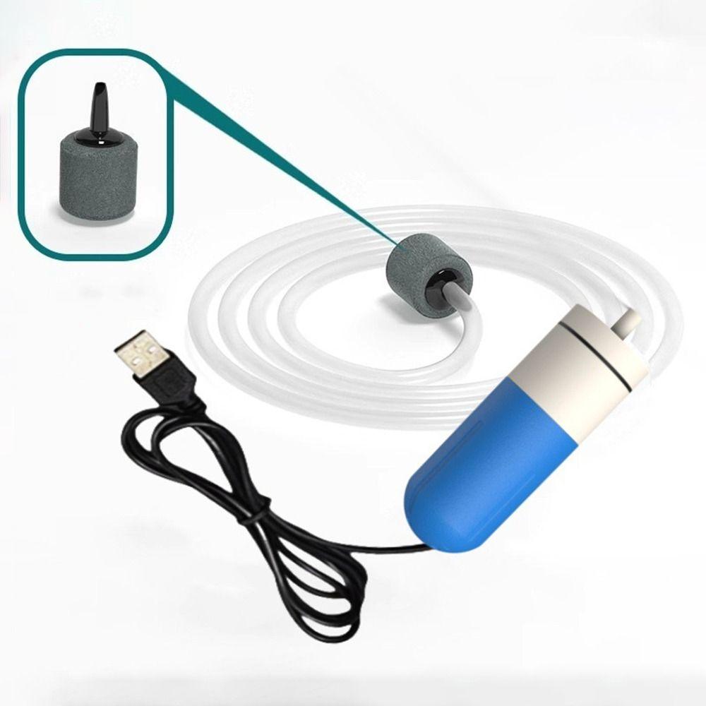 Adjustable Speed Aquarium Oxygen Air Pump USB Charging Ultra Quiet Aquatic Terrarium Filter Anti-slip Portable Mini Oxygen Pump