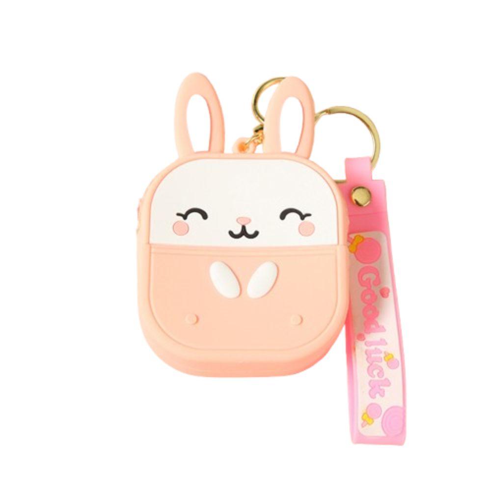 Kawaii Silicone Rabbit Coin Bag Waterproof Earphone Bag Pendant Key Bag Coin Purse Keychain Kids