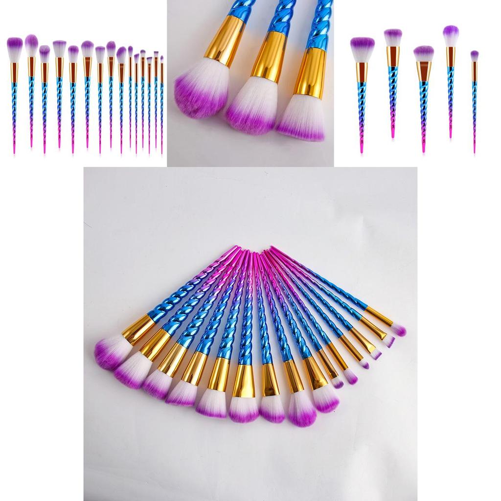Набор из 12 кистей для макияжа «Спираль Русалки» с ручками-алмазами для энтузиастов красоты
