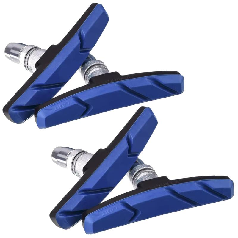 2 пары V-образных бесшумных тормозных колодок, подходящих для шоссейных горных велосипедов, бесшумные прочные тормозные колодки, аксессуары для велосипеда, велосипедный тормоз