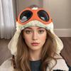 Retro pilot hat women's winter warm Lei Feng hat men's imitation rabbit fur windproof ear protection cycling hat