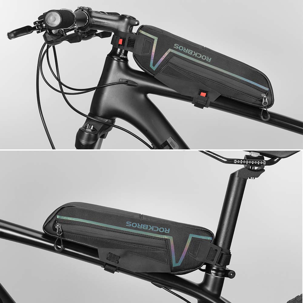 ROCKBROS Frame Top Tube Lightweight Triangle Bag with Large Capacity for Road Bikes and Small Item Storage Bag, Bag, Water-Repellent,