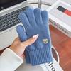 Protection From Cold Women Bow-knot Warm Gloves Touch Screen Knitted Gloves  for Men and Women