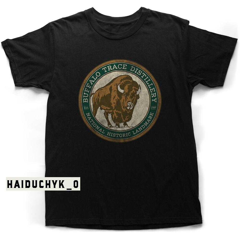 Ретро футболка BUFFALO TRACE Distillery Whiskey Унисекс Черная Размер S-5XL Унисекс Футболка