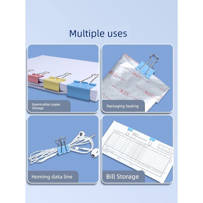 Tail Clip Stationery Metal Strong Multicolor, Large Journal Book Bill Book Fixed Tail Clamp Good-looking Ticket Tail Fishtail Phoenix Tail Iron Clamp