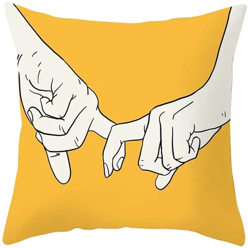 Летняя желтая наволочка с принтом листьев ананаса Домашний декор 100% полиэстер Наволочка для дивана Funda Cojin 45*45 Подушки