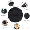 Силиконовые подставки Karasu no Ki, Стильные, Набор из 10 штук, Не прилипают, Водостойкие, Термостойкие, Не скользят, Круглые, 10 см (Черный волновой узор)
