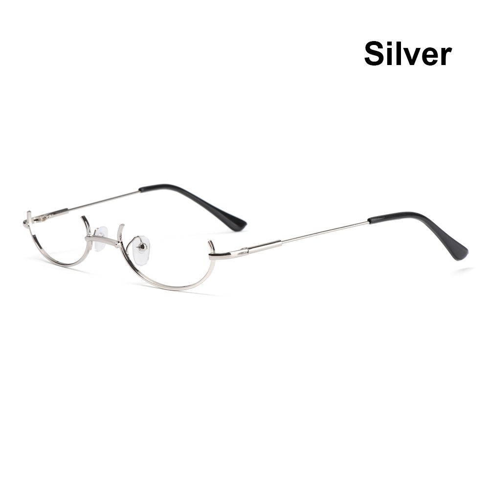 Half Frames Glasses Frame Fashion No Lens Myopia Cosplay Party Decoration Eyewear Metal Photography Eyeglasses Frame