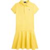 Polo Платье поло Стрейч Сетка Рубашка поло Короткий рукав Детские платья Желтый 313698754-084