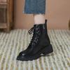 Fashion 2024 High Quality Ladies Shoes Side Zipper Women's Boots Fashion Lace-up Modern Boots Women New Round Toe Naked Boots Zapatos