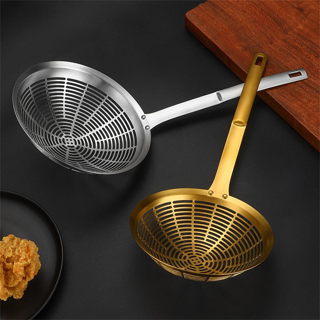 Скиммер из нержавеющей стали с термостойкой ручкой, дуршлаг, половник, большой дуршлаг для процеживания и бланширования