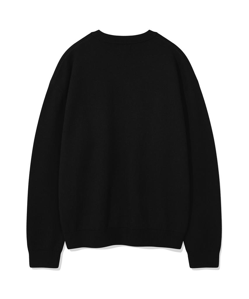 WACKY WILLY Typo Jacquard Knit Black
