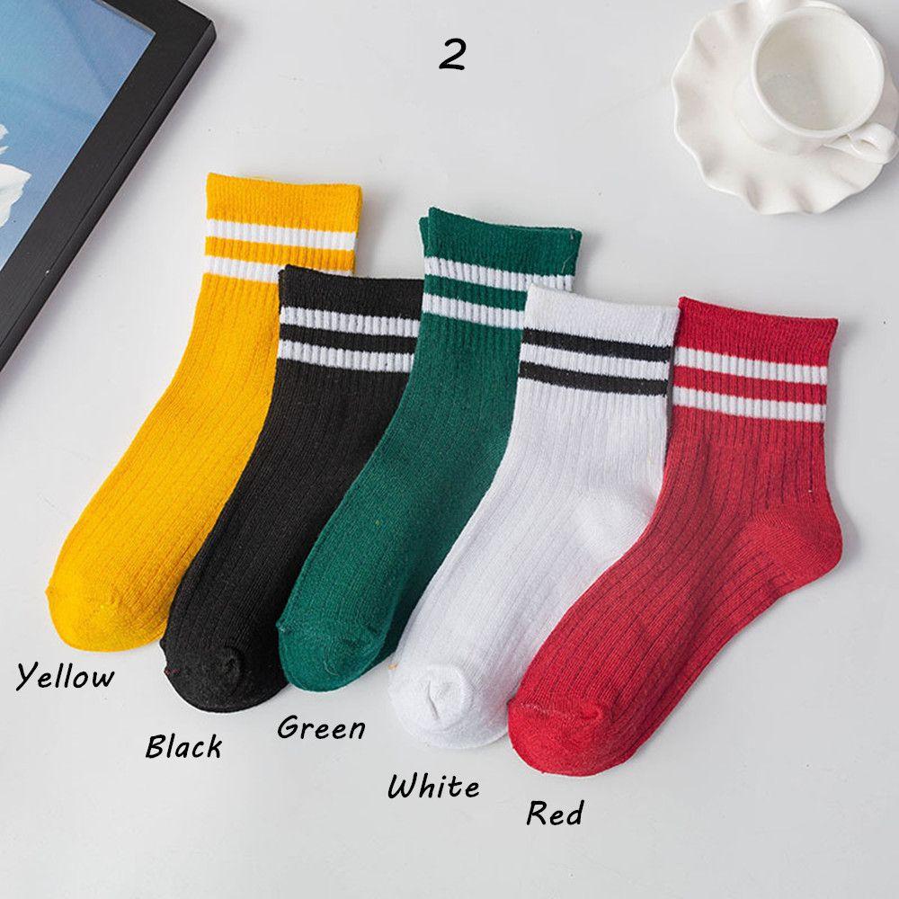 All-match Cloth Label Autumn and Winter Cotton Socks Couple Socks Sports Socks Solid Color