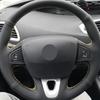 Индивидуальный чехол на руль автомобиля, нескользящий черный из искусственной кожи для Renault Megane 3 Scenic Fluence