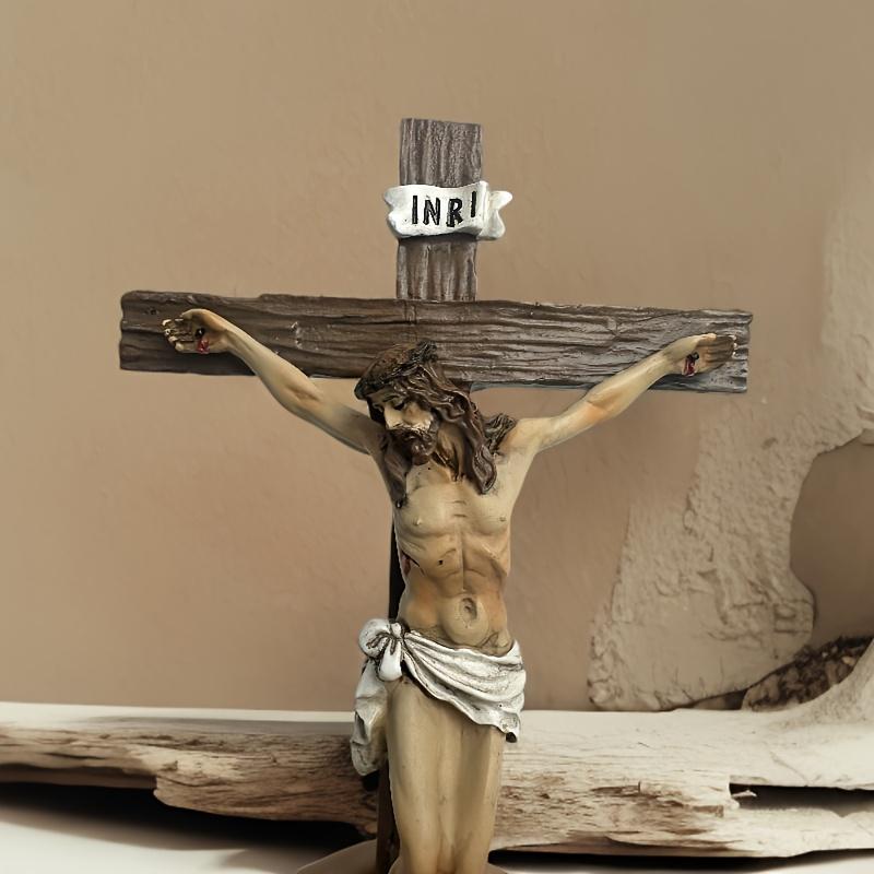 Traditional Cross Wall Hanging - Resin Statue of The Cross - Suitable for Christmas, Easter, and New Year Seasonal Religious Home Decorations