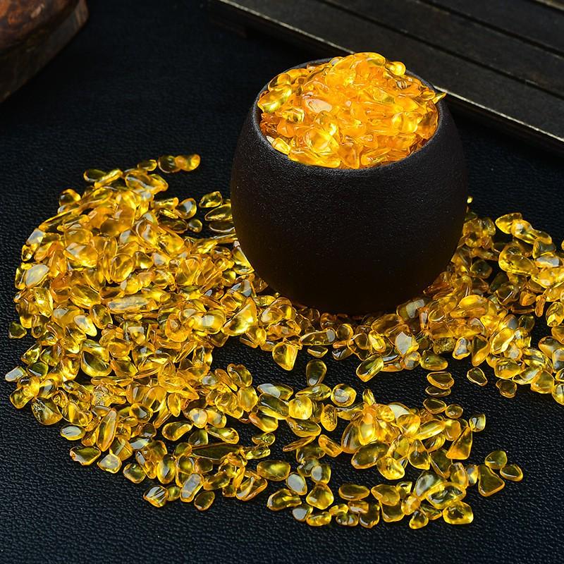 Желтый цитрин, гранулы дробленого камня для естественной демагнетизации, горшочков с сокровищами, банок для риса и аквариумов.