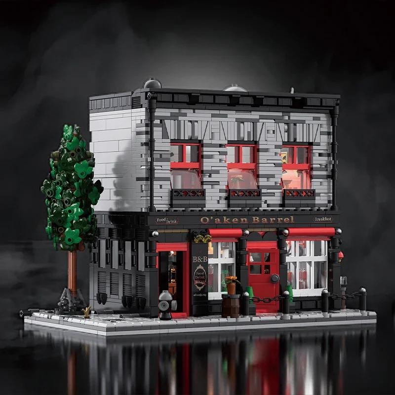 Non-Toxic Tavern Antique Shop Building Blocks Moc City Street Scene Architectural Model Bricks Desktop Ornaments Kids Educational Diy Toys