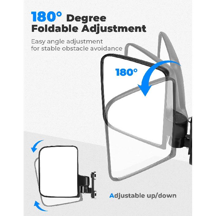 KEMIMOTO Universal Magnetic Side Mirrors For Golf Cart Tractors Forklifts Lawn Movers For Club Car EZGO John Deere Kubota Toyota