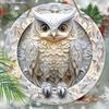 2D Flat Wooden Tag, Home Wall Decoration, Housewarming Gift for Friends, White Owl Pattern