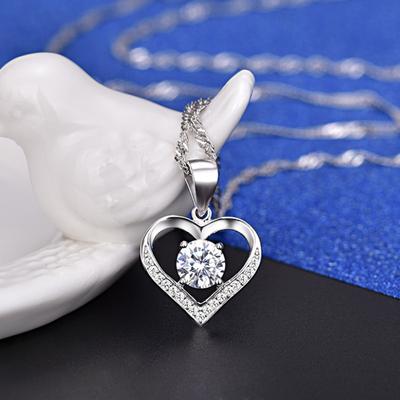 Серебряное ожерелье в форме сердца с подвеской S925 Sterling Silver, цепочка на ключицу, серебряные ювелирные изделия