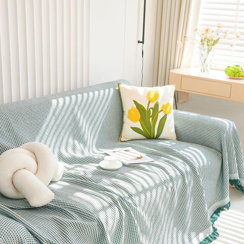 Кремовое ветровое полотенце для дивана, полное покрывало, одеяло, одиночный чехол для дивана, ткань для чехла на подушку для дивана