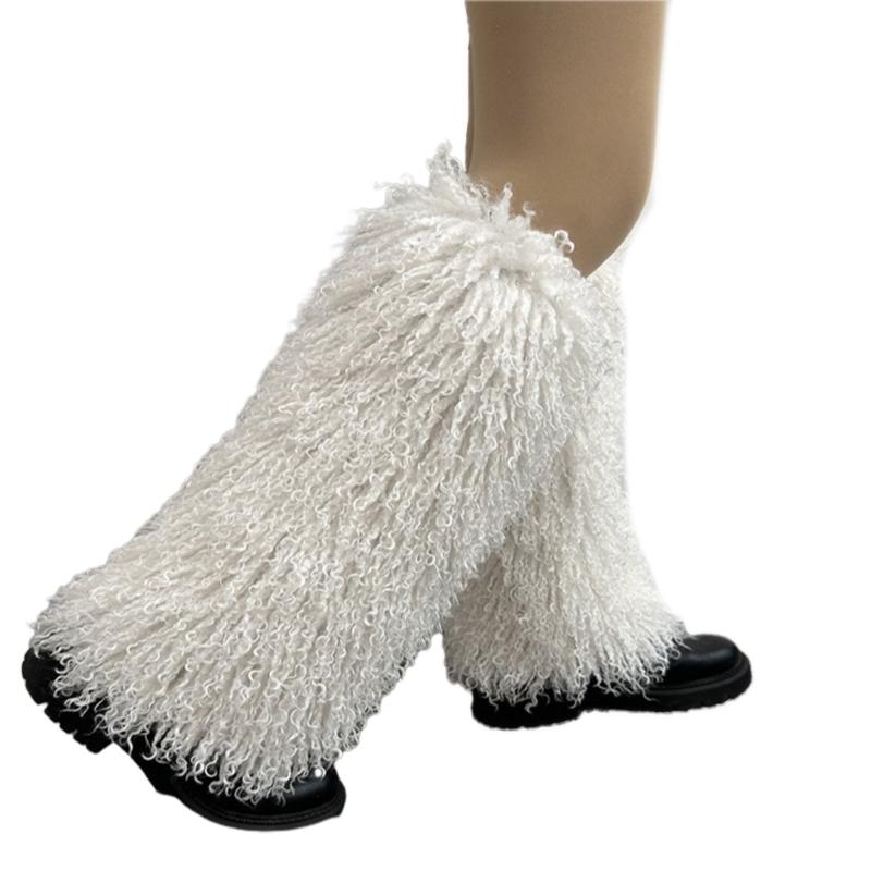 Гетры из искусственного меха, теплые, мягкие, уютные, пушистые, чехлы на щиколотку для ботинок, для женских костюмов на вечеринку, рукава для ботинок, чехлы для ботинок