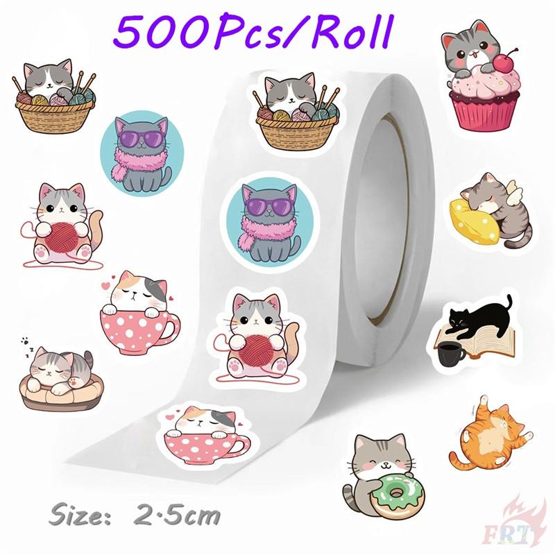 500 шт./рулон Q Sweet Cat Kids Rewards Stickers - DIY Scrapbooks Декор Альбом Запечатывание Этикетки Наклейки