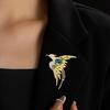Брошь на булавке, блестящая одежда, тонкая работа, модная брошь-корсаж с птицей Феникса, женские ювелирные изделия