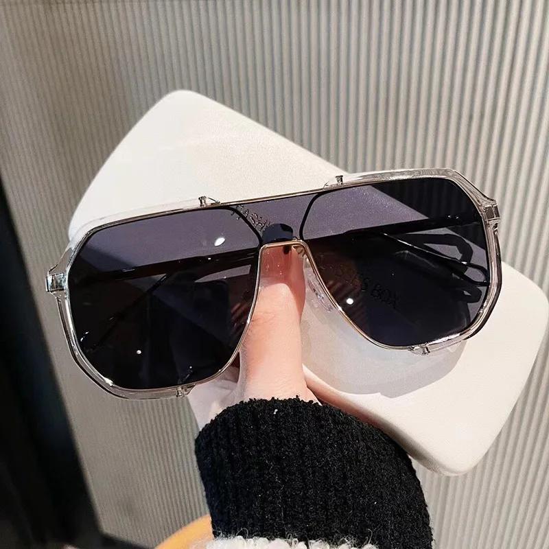 Women One-Piece Stylish Sunglasses Latest Unique Big Frame Sun Glasses for Men Punk Glasses Stylishing Female Eye Wear UV400 Protection