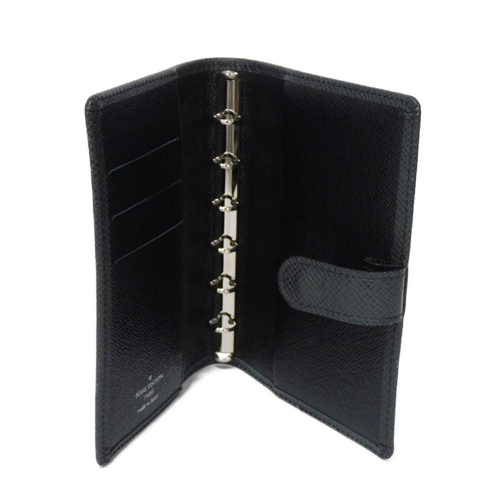 Б/у 12564 Agenda PM R20426 8001 LV логотип темно-серый ежедневник с 6-дырочным кардхолдером Vuitton Taiga Ardoise Мужской от