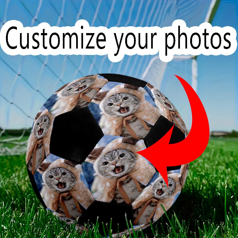 Cat Reindeer Costume Customize photos Size 5 Soccer football Machine-Stitched Indoor/Outdoor Training and Matches Customize Exclusive Personalized Nam