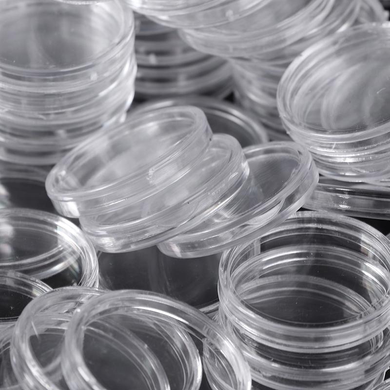 100Pcs 27Mm Coin Holder Capsule Storage Case Display Box Round Display Cases