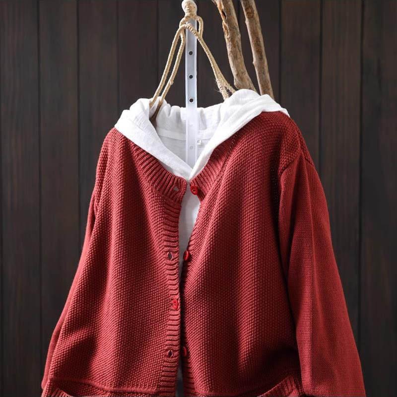 Sweaters Coat Cardigan for Women Large Size Vintage Loose Long Sleeve Knit Cardigan Sweaters Jacket