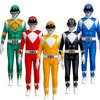Взрослые Дети Power Rangers Mighty Morphin Комбинезон Вечеринка Карнавальный Хэллоуин Костюм - DSW