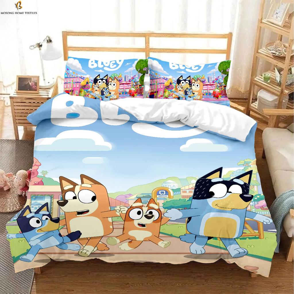 Children's Bedding Set Animated Cartoon Duvet Cover Anime Pillowcase Comfortable Bed Set Full Size Single Bed Double Bed