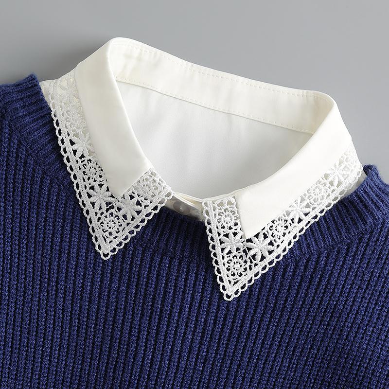 Women Fake Collar Blouse Sweater White Lapel Decor Detachable Collars For Women Black Lace False Collars Woman Lace Half Shirt