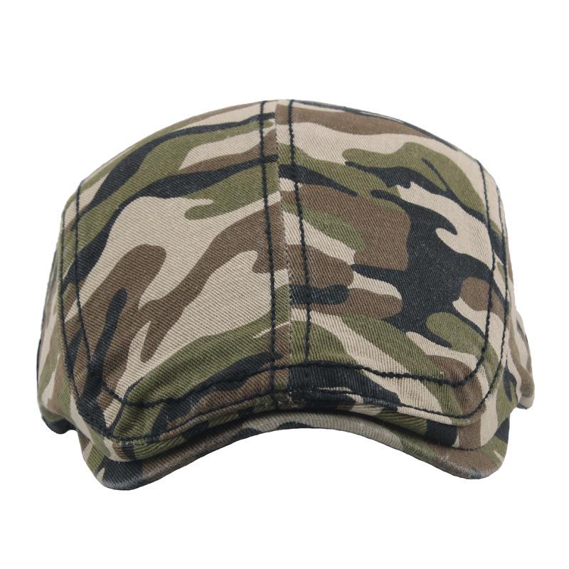 Autumn New Men'S Youth Washed Cotton Camouflage Hat Jungle Cap Riding Mountain Climbing Sun Protection Beret