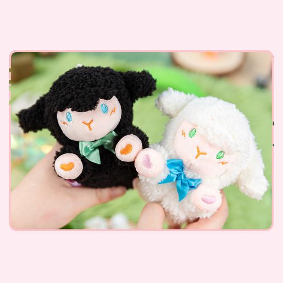 Плюшевая игрушка-овца в рот с магнитом. Мягкие милые плюшевые плюшевые украшения с изображением целующегося ягненка. Белая/черная кукла-овца. Брелок для ключей. Сумка. Подвесной орнамент. Подарок для пары.