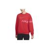 Nike Letter Logo Print Fleece Crew Neck Sweatshirt Women Tops University-Red DX0075-657