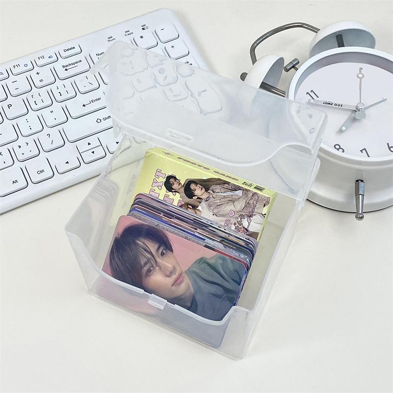 Новая прозрачная пластиковая коробка для хранения фотокарточек, маленькая коробка для хранения карточек, настольный органайзер, классификационная коробка, канцелярские принадлежности