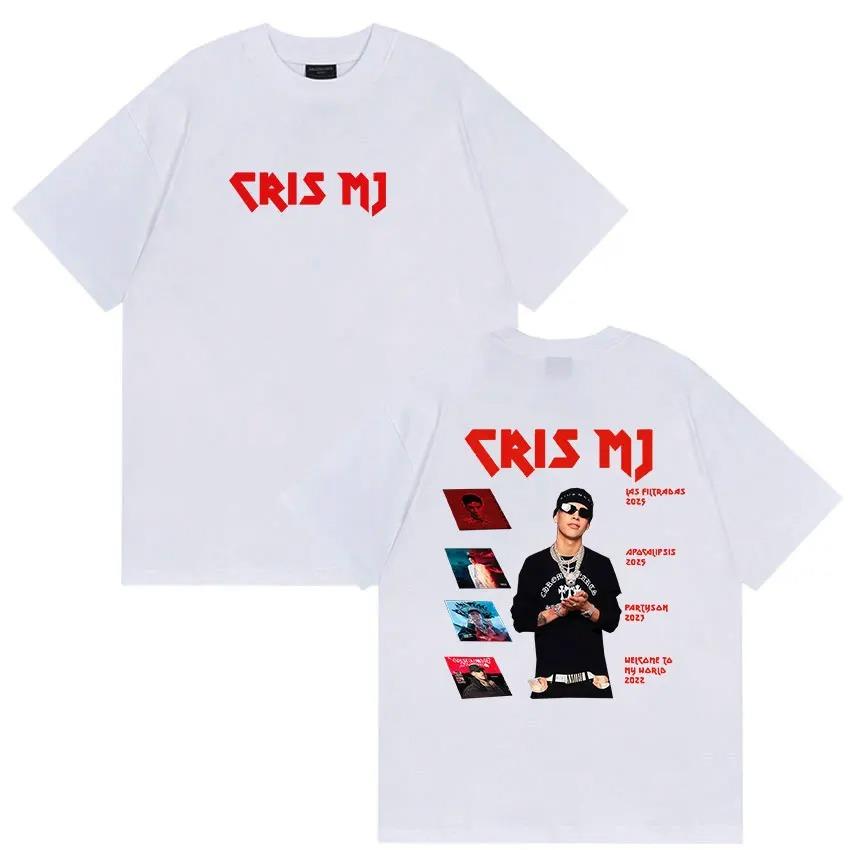 Rapper Cris MJ Album 2026 Merch T Shirt Unisex Hip Hop Vintage Gothic Clothing T-shirts Man High Quality Oversized Cotton T-shirt